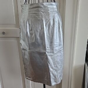 Vakko Silver Pencil Skirt